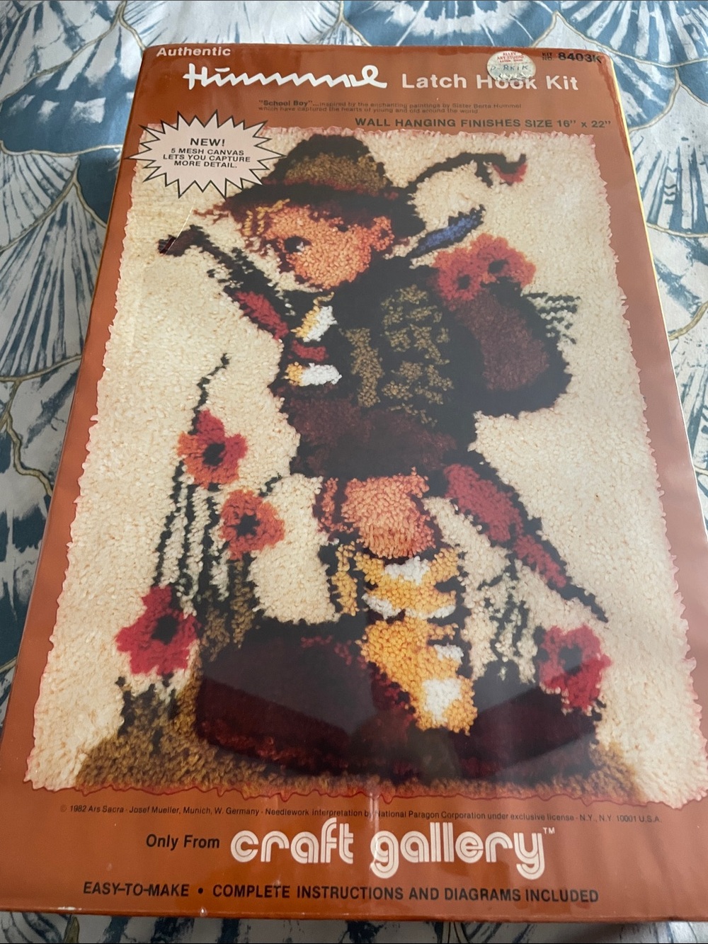 Hummel Latch Hook Tapestry Kit - Cream, Brown, Red Accents
